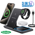 Base de Carga Inalámbrica 3 en 1 — Celular, AirPods y Apple Watch